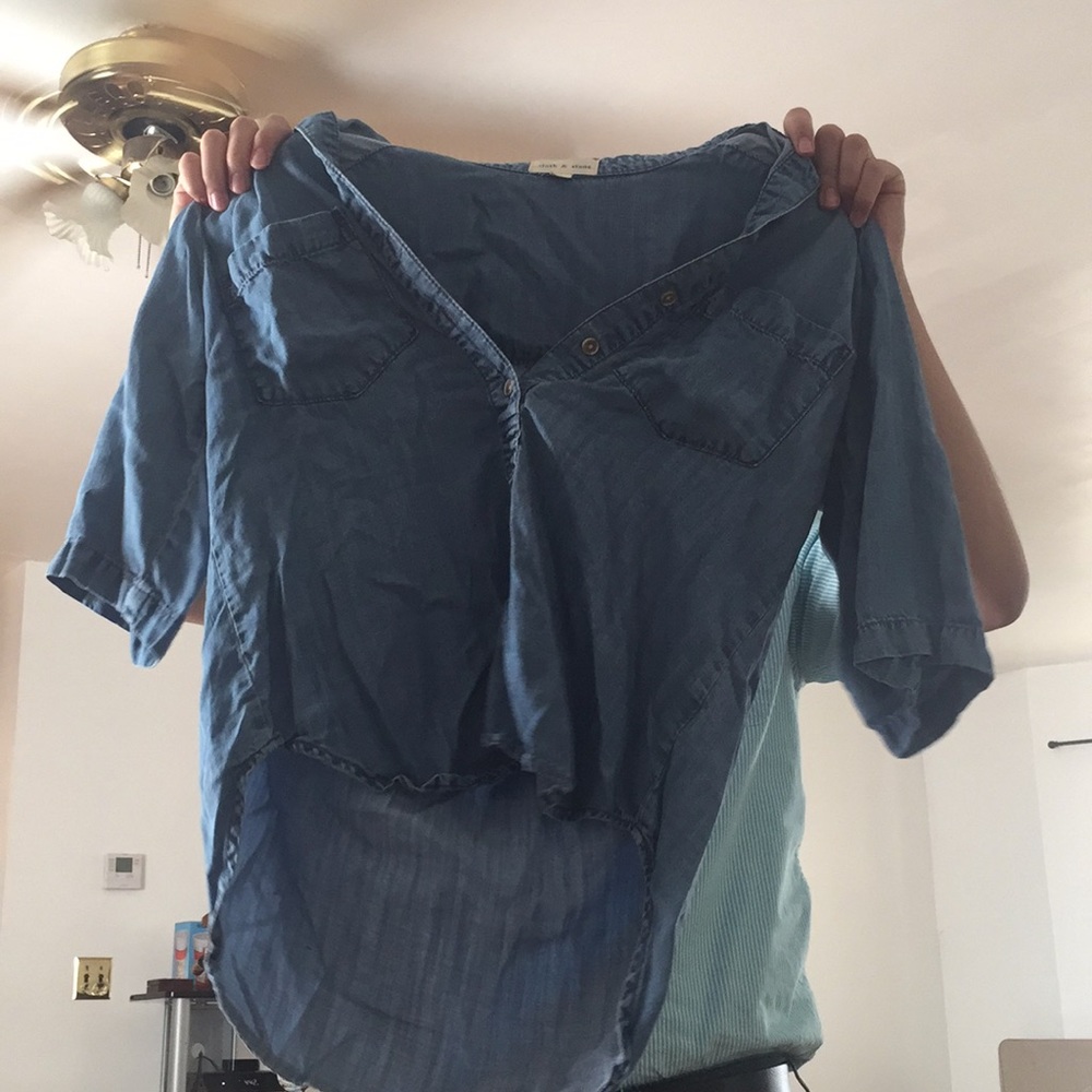 Cloth & stone blue denim shirt